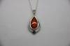 PENDANT SLV "AURA" PROSPERITY LINE With 4mm Spinel,  WITH CHAIN